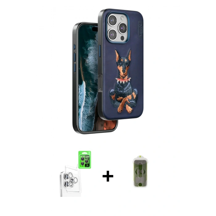 MARSİLYAN™- iPhone 16 Pro Kılıf Nova Form Koleksiyonu - Siyah Joko Magic 5D Hayalet Cam + Raze Metal Kamera Lens - BZ