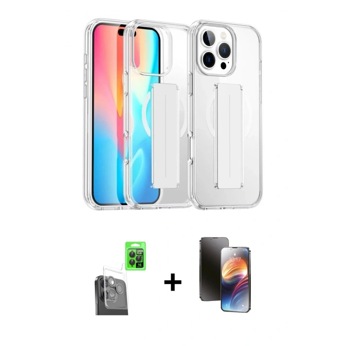 MARSİLYAN™- iPhone 16 Pro Kılıf Nova Işık Koleksiyonu - Siyah 3D Antistatik Mat Seramik Nano Ekran Koruyucu + Siyah Raze Metal Kamera Lens