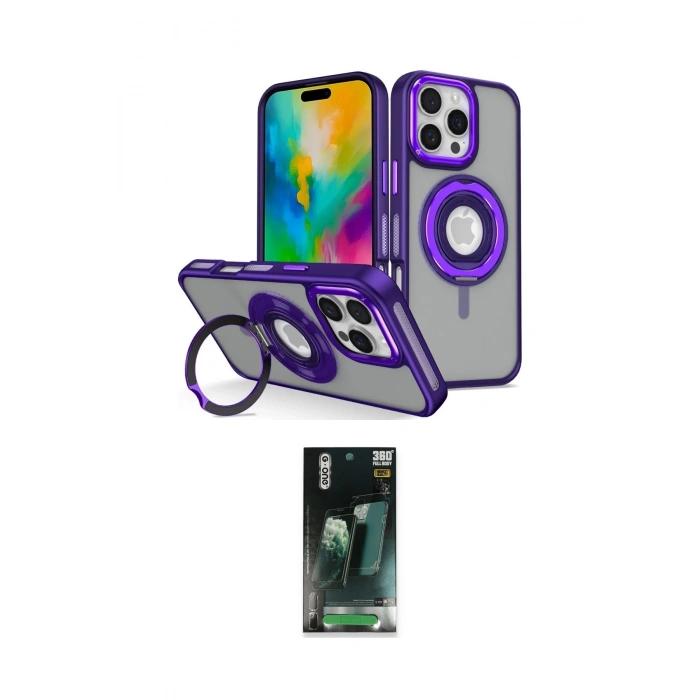MARSİLYAN™- iPhone 16 Pro Kılıf Nova Minimal Serisi - Siyah 360 Mat Full Body Arka Koruyucu