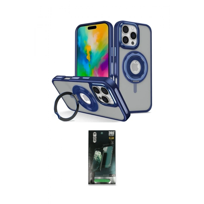 MARSİLYAN™- iPhone 16 Pro Kılıf Nova Minimal Serisi - Siyah 360 Mat Full Body Arka Koruyucu