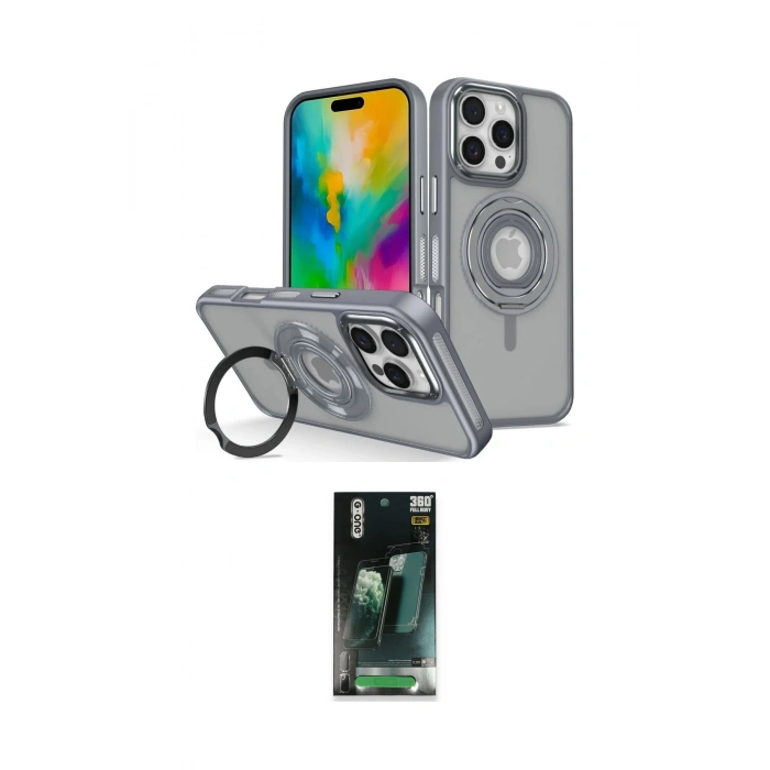 MARSİLYAN™- iPhone 16 Pro Kılıf Nova Minimal Serisi - Siyah 360 Mat Full Body Arka Koruyucu