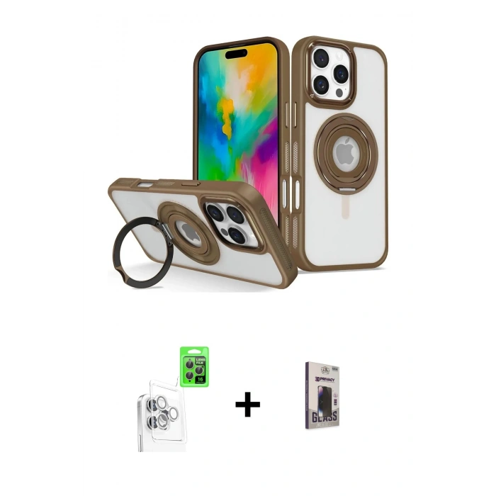 MARSİLYAN™- iPhone 16 Pro Kılıf Nova Minimal Serisi - Siyah Bilvis Hayalet Cam Ekran Koruyucu + Raze Metal Kamera Lens - BZ