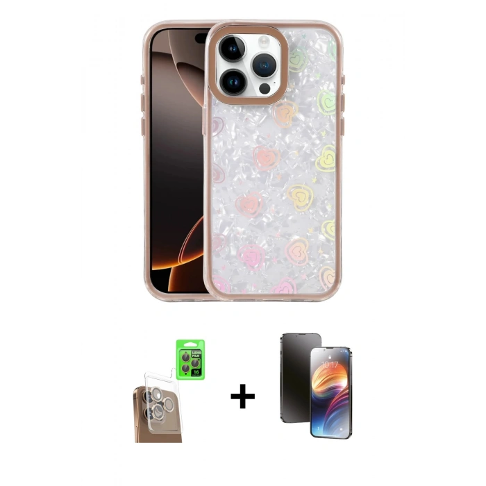 MARSİLYAN™- iPhone 16 Pro Kılıf Odak Prime - Siyah 3D Antistatik Mat Seramik Nano Ekran Koruyucu + Raze Metal Kamera Lens - CLTM