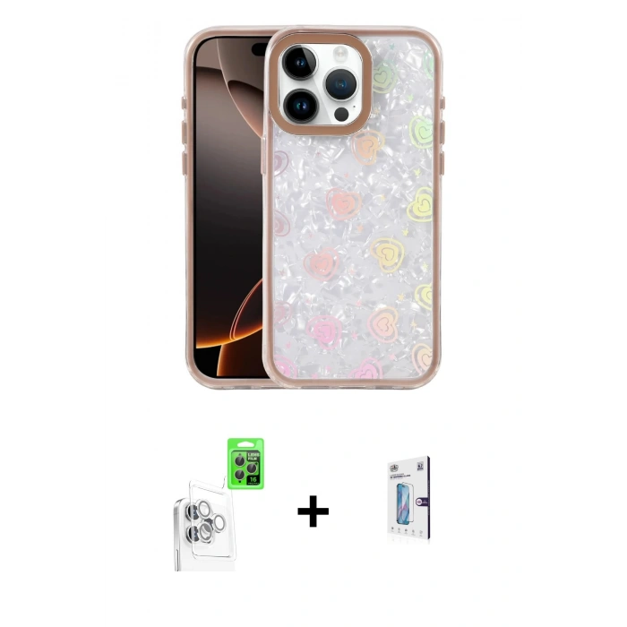 MARSİLYAN™- iPhone 16 Pro Kılıf Odak Prime - Siyah Bilvis 0.18mm Plus Cam Ekran Koruyucu + Raze Metal Kamera Lens - BZ