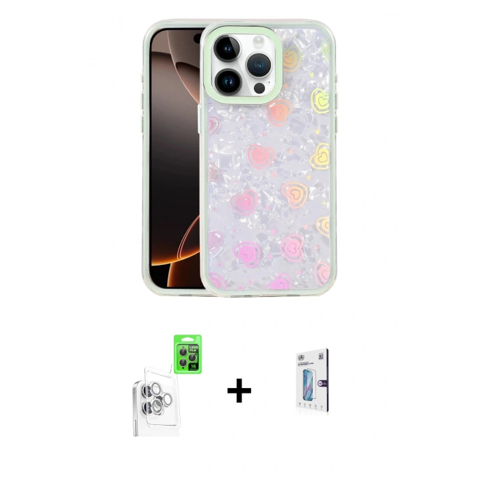 MARSİLYAN™- iPhone 16 Pro Kılıf Odak Prime - Siyah Bilvis 0.18mm Plus Cam Ekran Koruyucu + Raze Metal Kamera Lens - BZ