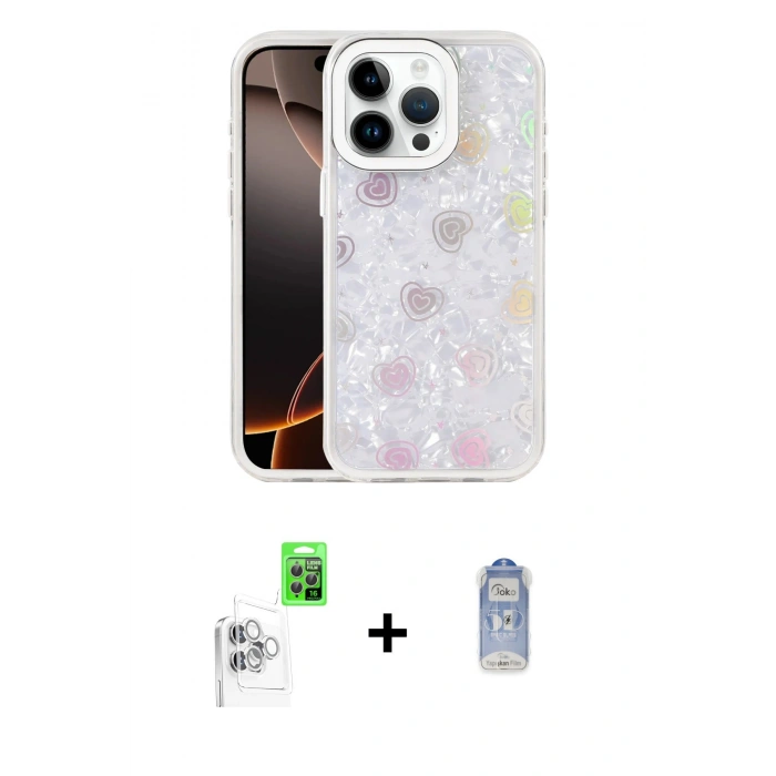 MARSİLYAN™- iPhone 16 Pro Kılıf Odak Prime - Siyah Joko Magic 5D Cam + Raze Metal Kamera Lens - BZ