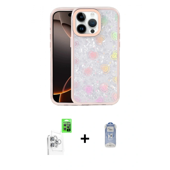MARSİLYAN™- iPhone 16 Pro Kılıf Odak Prime - Siyah Joko Magic 5D Cam + Raze Metal Kamera Lens - BZ