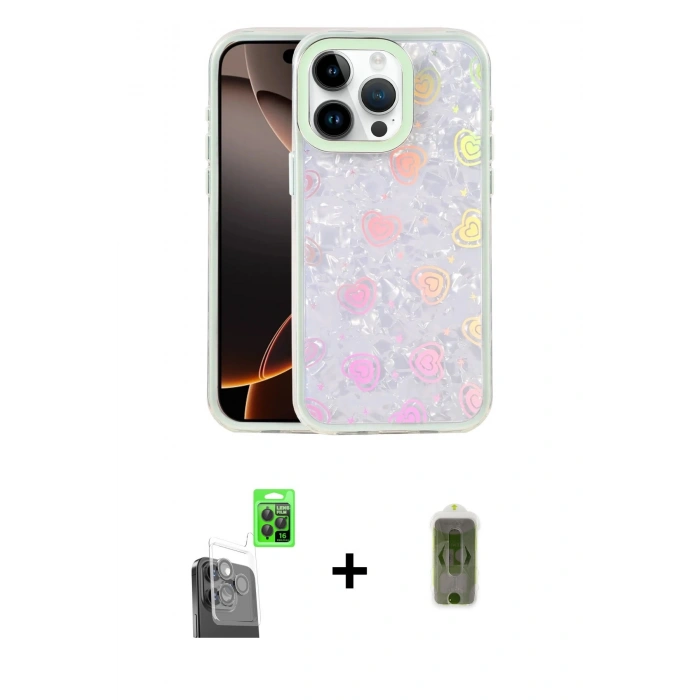 MARSİLYAN™- iPhone 16 Pro Kılıf Odak Prime - Siyah Joko Magic 5D Hayalet Cam + Raze Metal Kamera Lens - SH