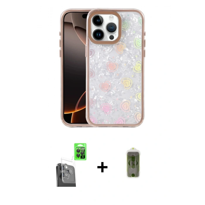 MARSİLYAN™- iPhone 16 Pro Kılıf Odak Prime - Siyah Joko Magic 5D Hayalet Cam + Raze Metal Kamera Lens - SH