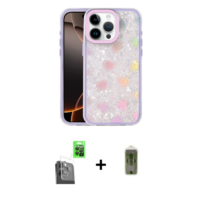 MARSİLYAN™- iPhone 16 Pro Kılıf Odak Prime - Siyah Joko Magic 5D Hayalet Cam + Raze Metal Kamera Lens - SH
