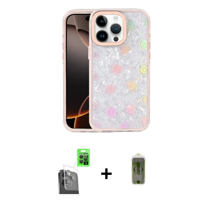 MARSİLYAN™- iPhone 16 Pro Kılıf Odak Prime - Siyah Joko Magic 5D Hayalet Cam + Raze Metal Kamera Lens - SH