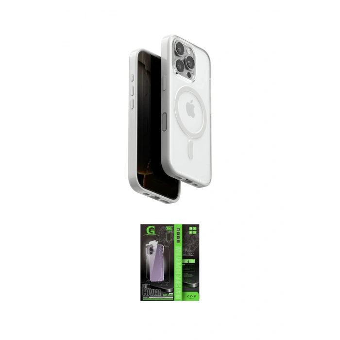 MARSİLYAN™- iPhone 16 Pro Kılıf Pusula Form Serisi - Şeffaf 360 Full Body Arka Koruyucu