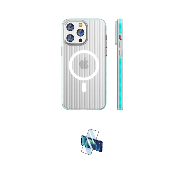 MARSİLYAN™- iPhone 16 Pro Kılıf Pusula Minimal Koleksiyonu - Siyah 3D Antistatik Seramik Nano Ekran Koruyucu