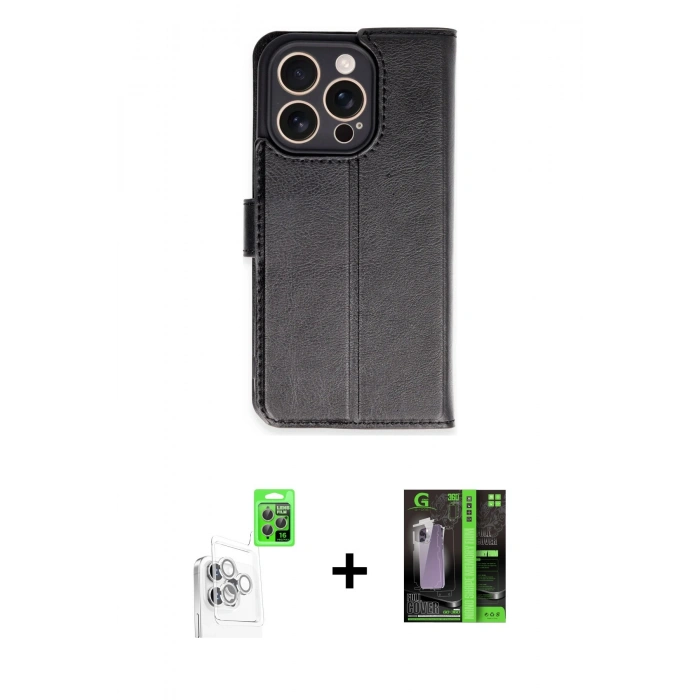 MARSİLYAN™- iPhone 16 Pro Kılıf Siluet Işık Serisi - Şeffaf 360 Full Body Arka Koruyucu + Raze Metal Kamera Lens - BZ