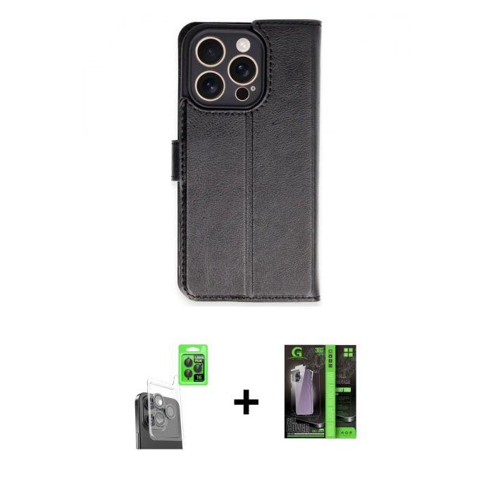 MARSİLYAN™- iPhone 16 Pro Kılıf Siluet Işık Serisi - Şeffaf 360 Full Body Arka Koruyucu + Raze Metal Kamera Lens - SH
