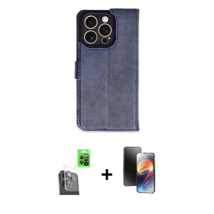 MARSİLYAN™- iPhone 16 Pro Kılıf Siluet Işık Serisi - Siyah 3D Antistatik Mat Seramik Nano Ekran Koruyucu + Siyah Raze Metal Kamera Lens