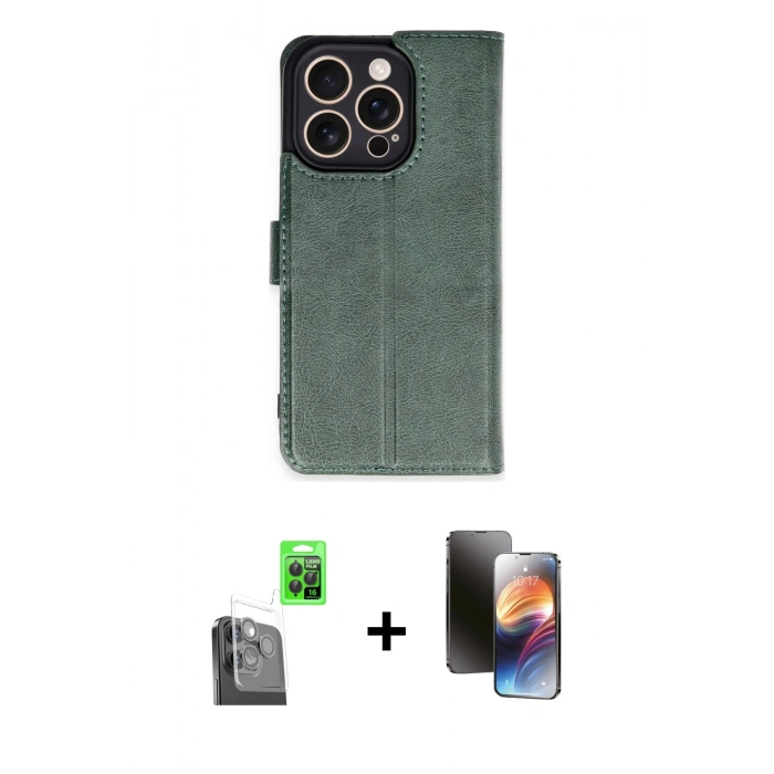 MARSİLYAN™- iPhone 16 Pro Kılıf Siluet Işık Serisi - Siyah 3D Antistatik Mat Seramik Nano Ekran Koruyucu + Siyah Raze Metal Kamera Lens