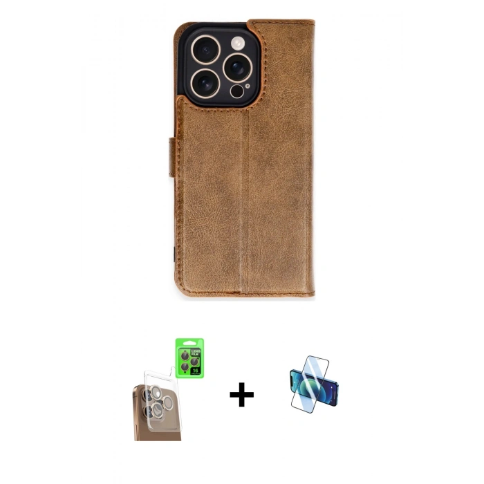 MARSİLYAN™- iPhone 16 Pro Kılıf Siluet Işık Serisi - Siyah 3D Antistatik Seramik Nano Ekran Koruyucu + Raze Metal Kamera Lens - CLTM