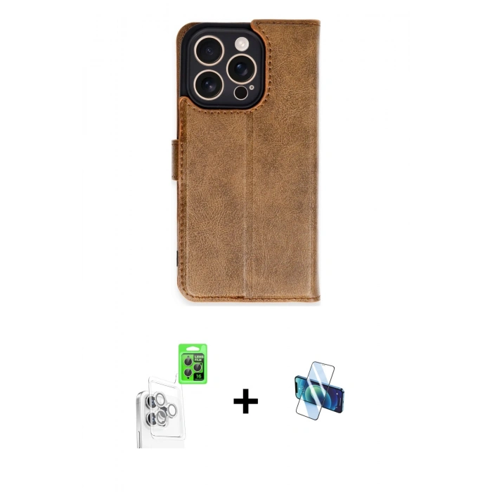 MARSİLYAN™- iPhone 16 Pro Kılıf Siluet Işık Serisi - Siyah 3D Antistatik Seramik Nano Ekran Koruyucu + Raze Metal Kamera Lens - BZ