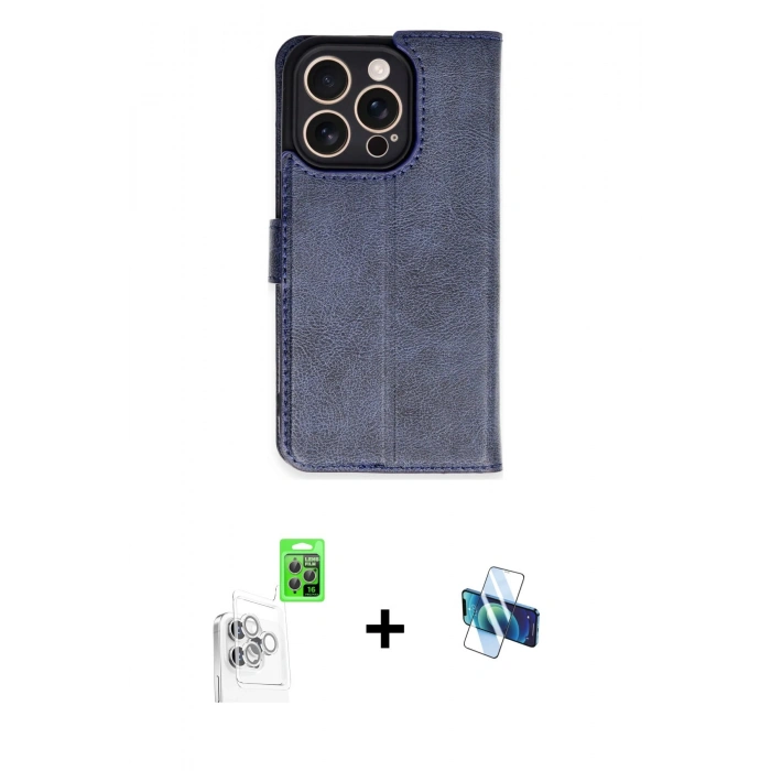 MARSİLYAN™- iPhone 16 Pro Kılıf Siluet Işık Serisi - Siyah 3D Antistatik Seramik Nano Ekran Koruyucu + Raze Metal Kamera Lens - BZ