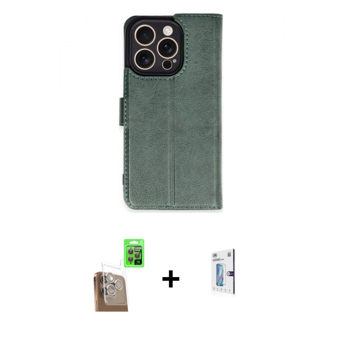 MARSİLYAN™- iPhone 16 Pro Kılıf Siluet Işık Serisi - Siyah Bilvis 0.18mm Plus Cam Ekran Koruyucu + Raze Metal Kamera Lens - CLTM