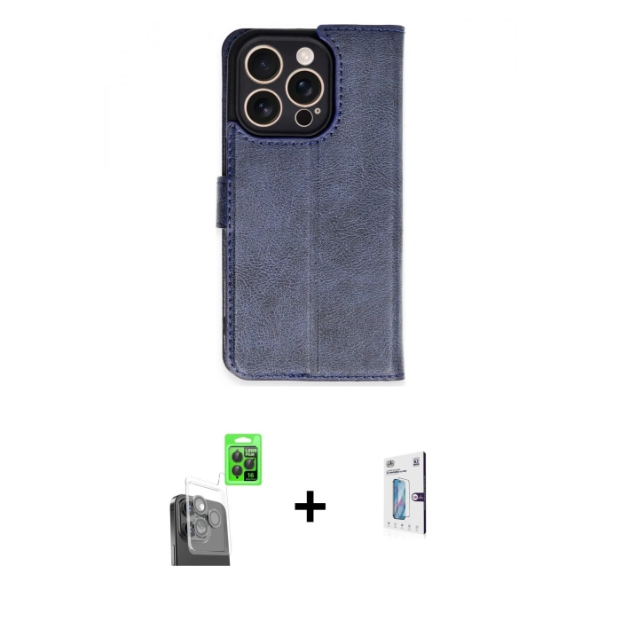 MARSİLYAN™- iPhone 16 Pro Kılıf Siluet Işık Serisi - Siyah Bilvis 0.18mm Plus Cam Ekran Koruyucu + Raze Metal Kamera Lens - SH