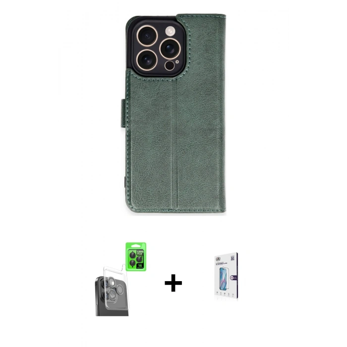 MARSİLYAN™- iPhone 16 Pro Kılıf Siluet Işık Serisi - Siyah Bilvis 0.18mm Plus Cam Ekran Koruyucu + Raze Metal Kamera Lens - SH
