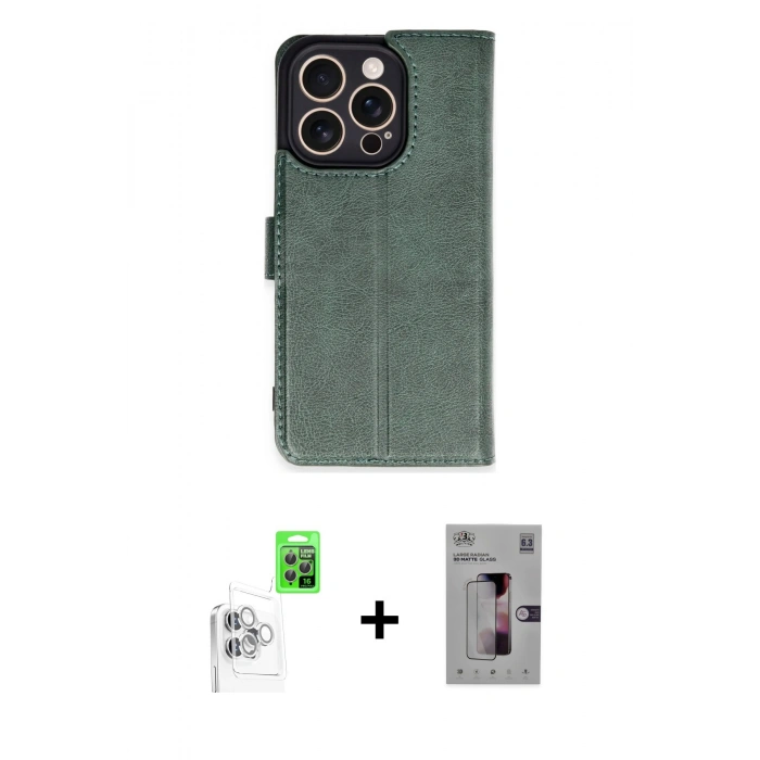 MARSİLYAN™- iPhone 16 Pro Kılıf Siluet Işık Serisi - Siyah Bilvis 3D Mat Cam Ekran Koruyucu + Raze Metal Kamera Lens - BZ