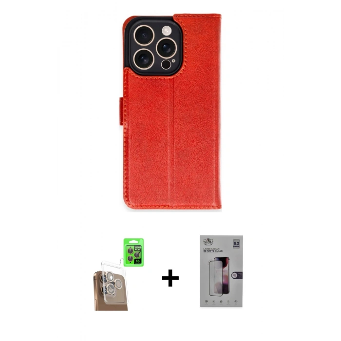 MARSİLYAN™- iPhone 16 Pro Kılıf Siluet Işık Serisi - Siyah Bilvis 3D Mat Cam Ekran Koruyucu + Raze Metal Kamera Lens - CLTM