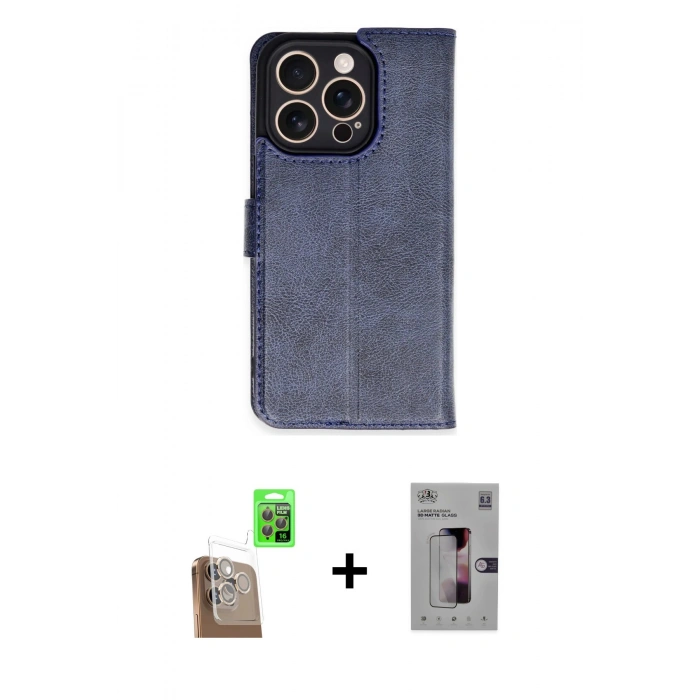 MARSİLYAN™- iPhone 16 Pro Kılıf Siluet Işık Serisi - Siyah Bilvis 3D Mat Cam Ekran Koruyucu + Raze Metal Kamera Lens - CLTM