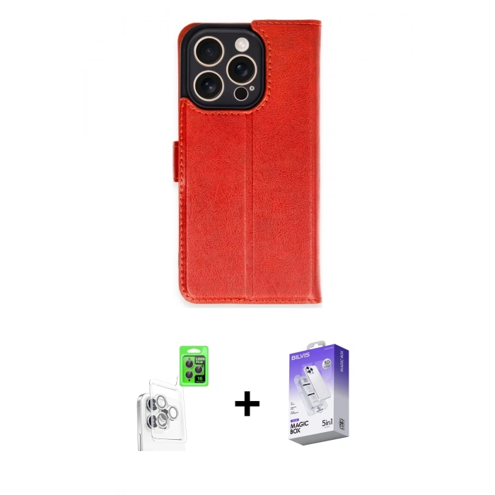 MARSİLYAN™- iPhone 16 Pro Kılıf Siluet Işık Serisi - Siyah Bilvis 5in1 3D Magic Cam Ekran Koruyucu + Raze Metal Kamera Lens - BZ