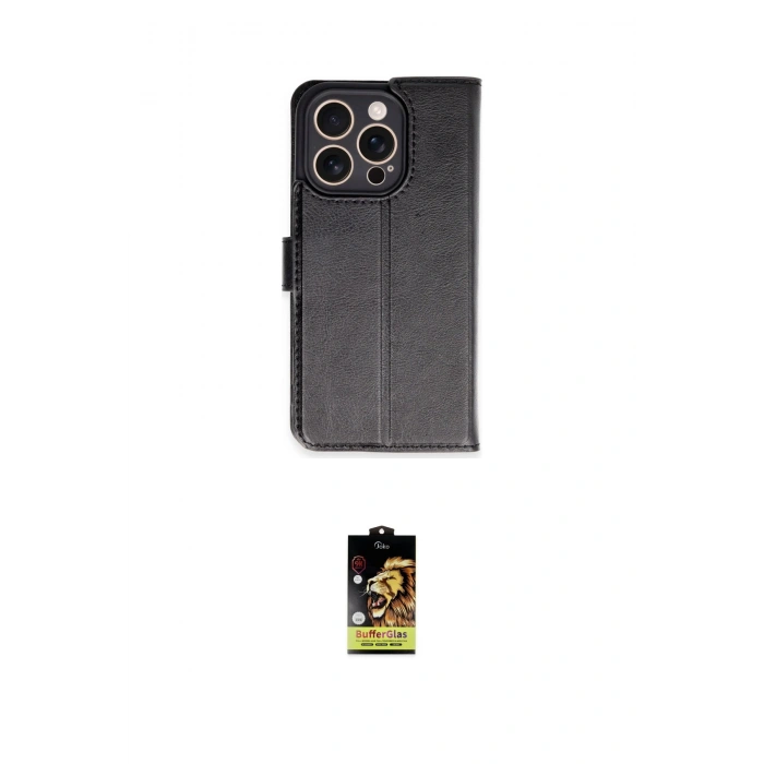 MARSİLYAN™- iPhone 16 Pro Kılıf Siluet Işık Serisi - Siyah Buffer Cam Ekran Koruyucu