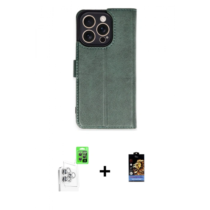 MARSİLYAN™- iPhone 16 Pro Kılıf Siluet Işık Serisi - Siyah Buffer Hayalet Cam Ekran Koruyucu + Raze Metal Kamera Lens - BZ