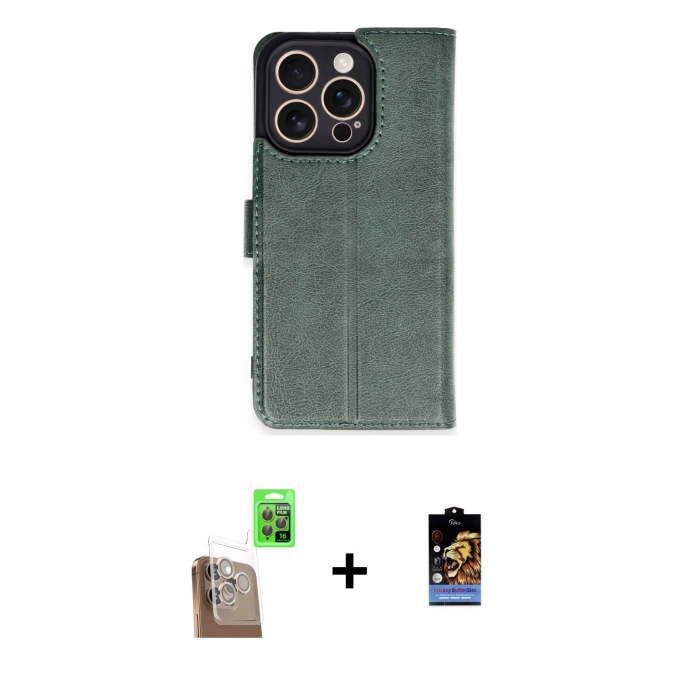 MARSİLYAN™- iPhone 16 Pro Kılıf Siluet Işık Serisi - Siyah Buffer Hayalet Cam Ekran Koruyucu + Raze Metal Kamera Lens - CLTM