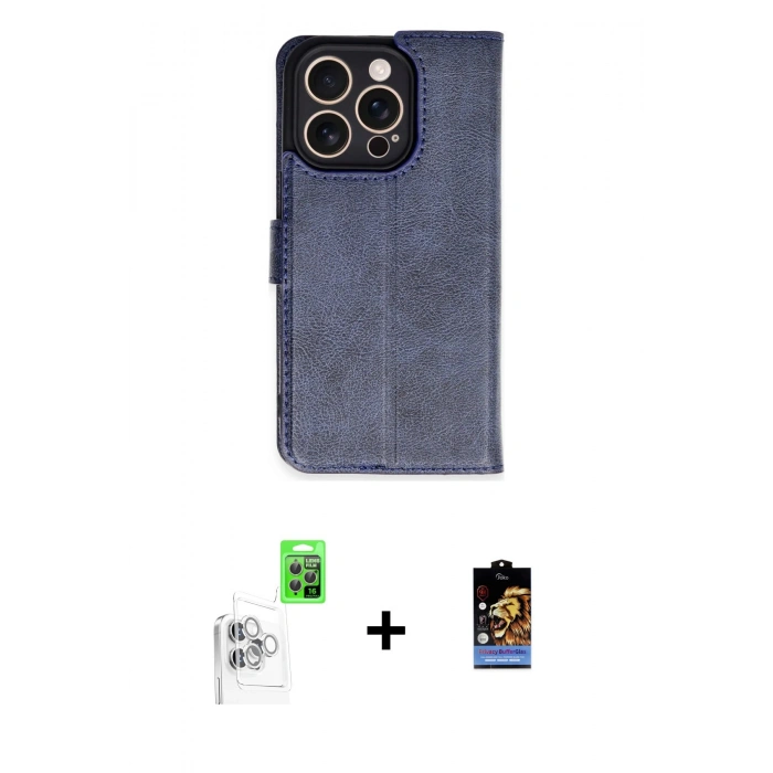 MARSİLYAN™- iPhone 16 Pro Kılıf Siluet Işık Serisi - Siyah Buffer Hayalet Cam Ekran Koruyucu + Raze Metal Kamera Lens - BZ
