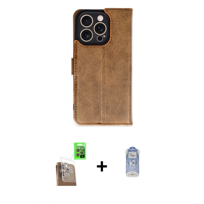 MARSİLYAN™- iPhone 16 Pro Kılıf Siluet Işık Serisi - Siyah Joko Magic 5D Cam + Raze Metal Kamera Lens - CLTM