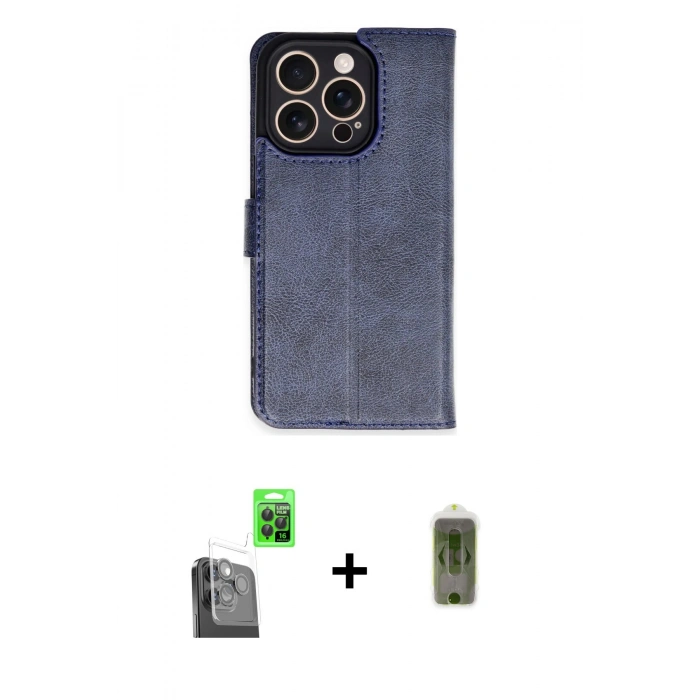 MARSİLYAN™- iPhone 16 Pro Kılıf Siluet Işık Serisi - Siyah Joko Magic 5D Hayalet Cam + Raze Metal Kamera Lens - SH