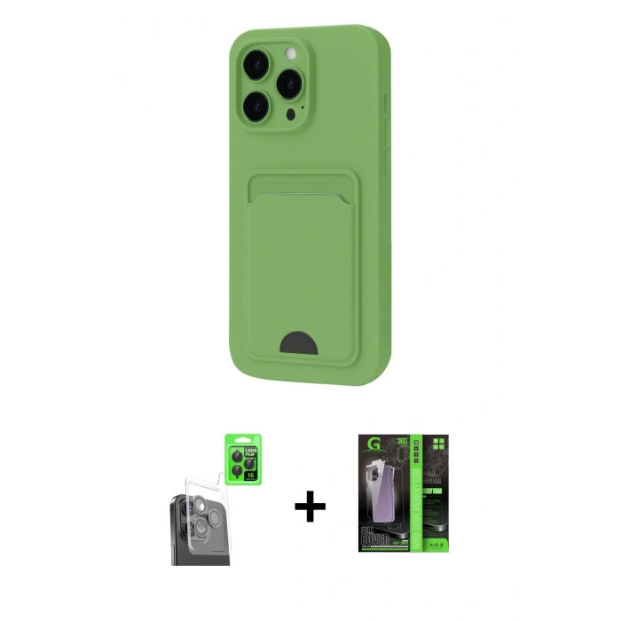 MARSİLYAN™- iPhone 16 Pro Kılıf Vadi Çizgi Prime - Şeffaf 360 Full Body Arka Koruyucu + Raze Metal Kamera Lens - SH