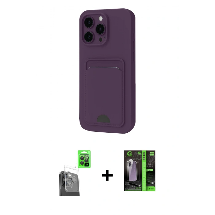 MARSİLYAN™- iPhone 16 Pro Kılıf Vadi Çizgi Prime - Şeffaf 360 Full Body Arka Koruyucu + Raze Metal Kamera Lens - SH