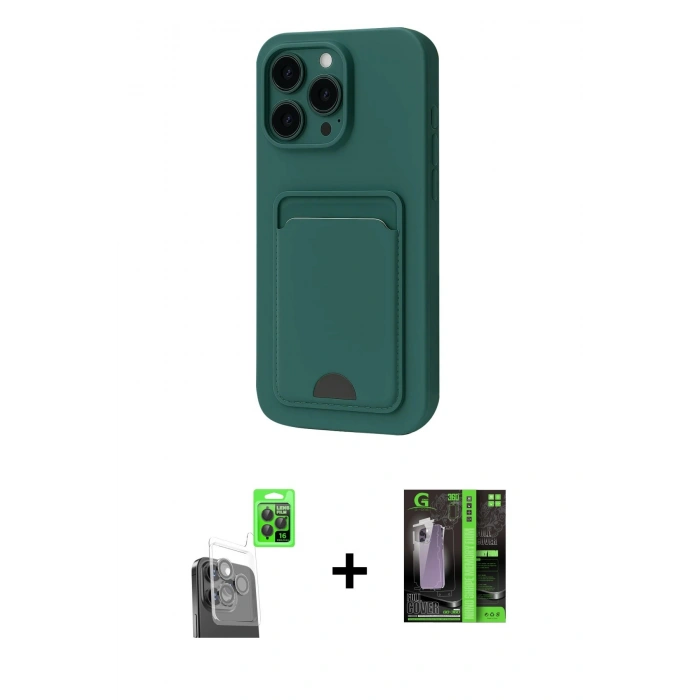 MARSİLYAN™- iPhone 16 Pro Kılıf Vadi Çizgi Prime - Şeffaf 360 Full Body Arka Koruyucu + Raze Metal Kamera Lens - SH