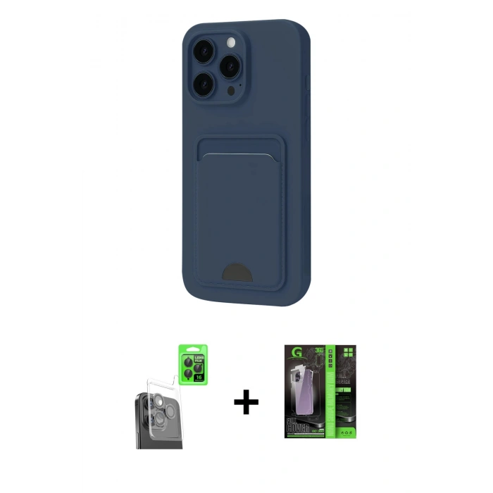 MARSİLYAN™- iPhone 16 Pro Kılıf Vadi Çizgi Prime - Şeffaf 360 Full Body Arka Koruyucu + Raze Metal Kamera Lens - SH