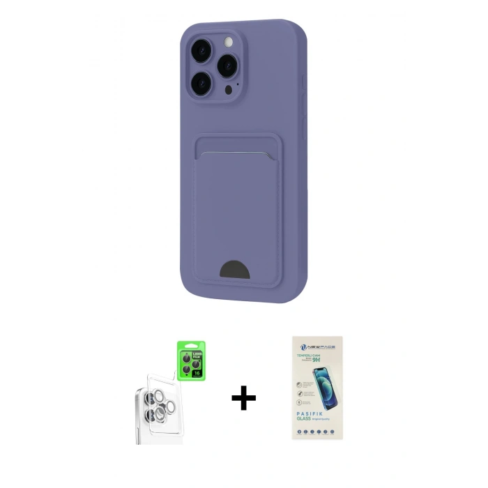 MARSİLYAN™- iPhone 16 Pro Kılıf Vadi Çizgi Prime - Şeffaf Pasifik Cam Ekran Koruyucu + Raze Metal Kamera Lens - BZ