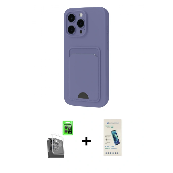 MARSİLYAN™- iPhone 16 Pro Kılıf Vadi Çizgi Prime - Şeffaf Pasifik Cam Ekran Koruyucu + Raze Metal Kamera Lens - SH