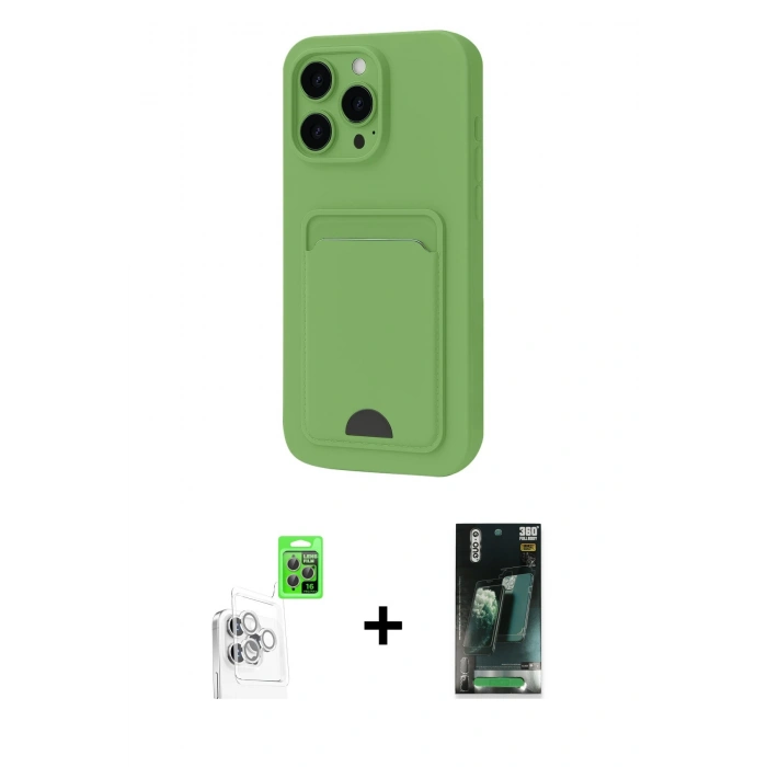 MARSİLYAN™- iPhone 16 Pro Kılıf Vadi Çizgi Prime - Siyah 360 Mat Full Body Arka Koruyucu + Raze Metal Kamera Lens - BZ