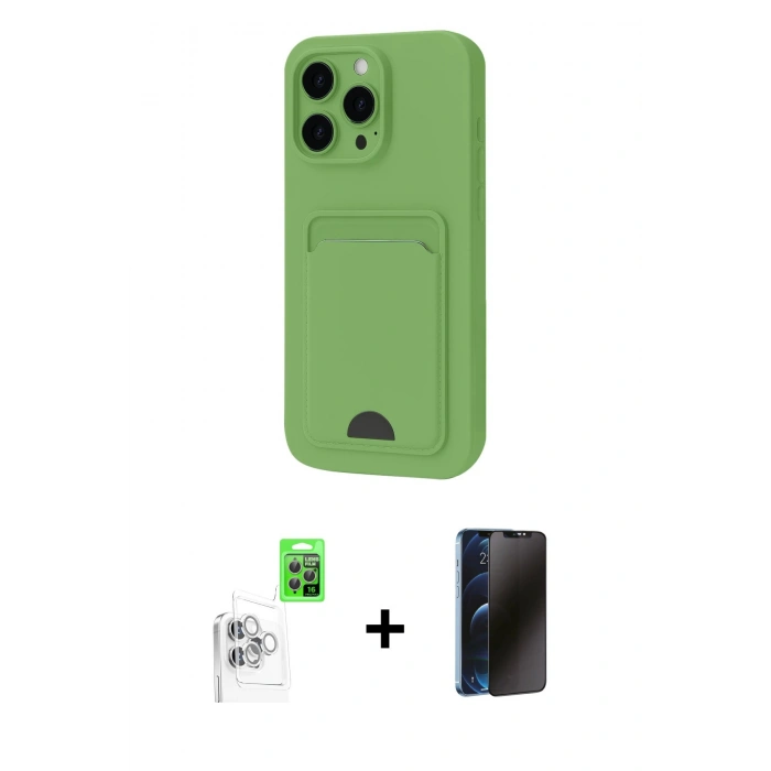 MARSİLYAN™- iPhone 16 Pro Kılıf Vadi Çizgi Prime - Siyah 3D Antistatik Hayalet Cam Ekran Koruyucu + Raze Metal Kamera Lens - BZ