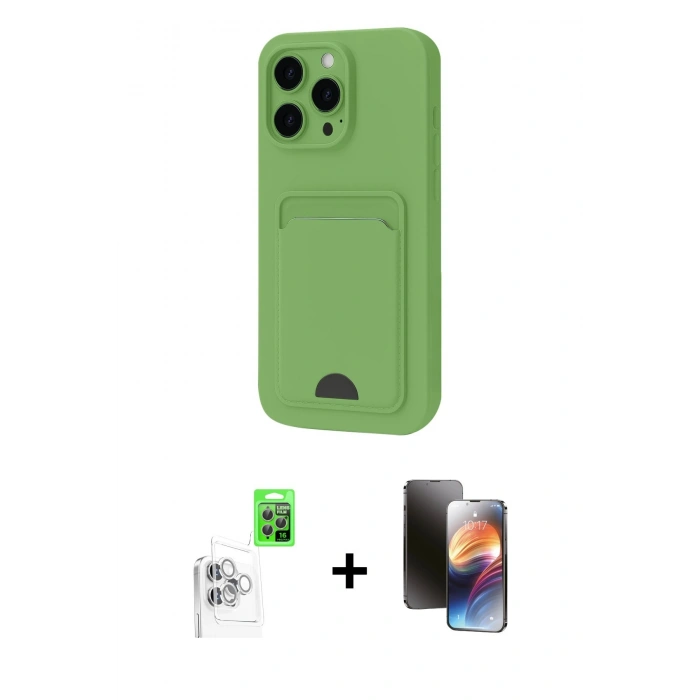 MARSİLYAN™- iPhone 16 Pro Kılıf Vadi Çizgi Prime - Siyah 3D Antistatik Mat Seramik Nano Ekran Koruyucu + Raze Metal Kamera Lens - BZ