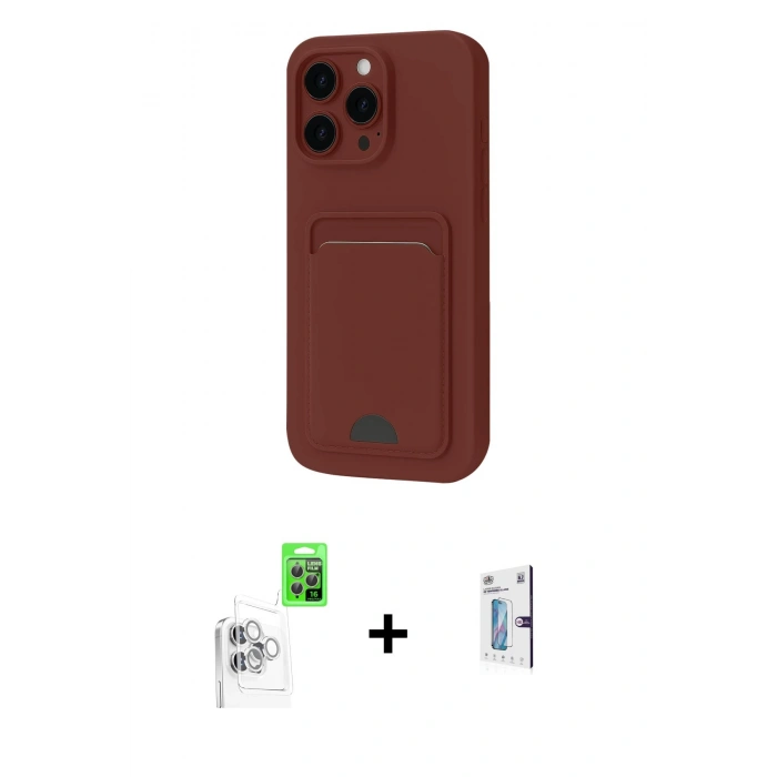 MARSİLYAN™- iPhone 16 Pro Kılıf Vadi Çizgi Prime - Siyah Bilvis 0.18mm Plus Cam Ekran Koruyucu + Raze Metal Kamera Lens - BZ
