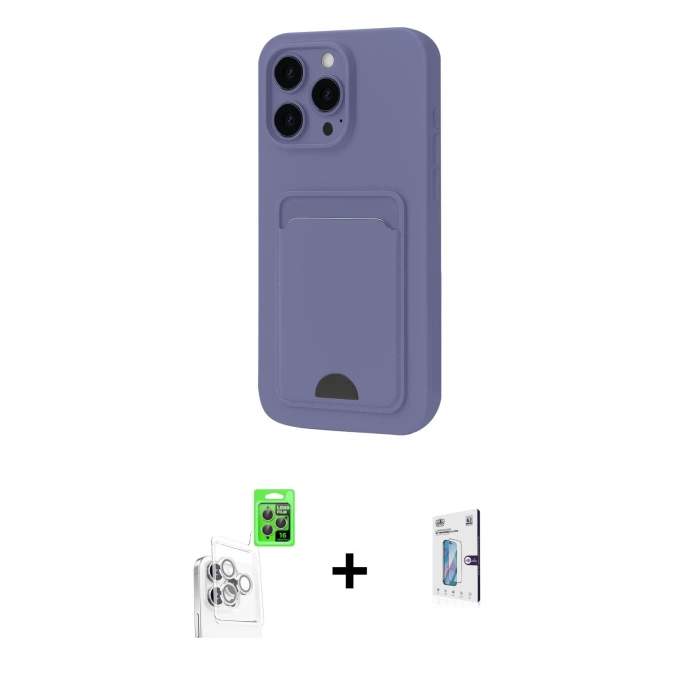 MARSİLYAN™- iPhone 16 Pro Kılıf Vadi Çizgi Prime - Siyah Bilvis 0.18mm Plus Cam Ekran Koruyucu + Raze Metal Kamera Lens - BZ