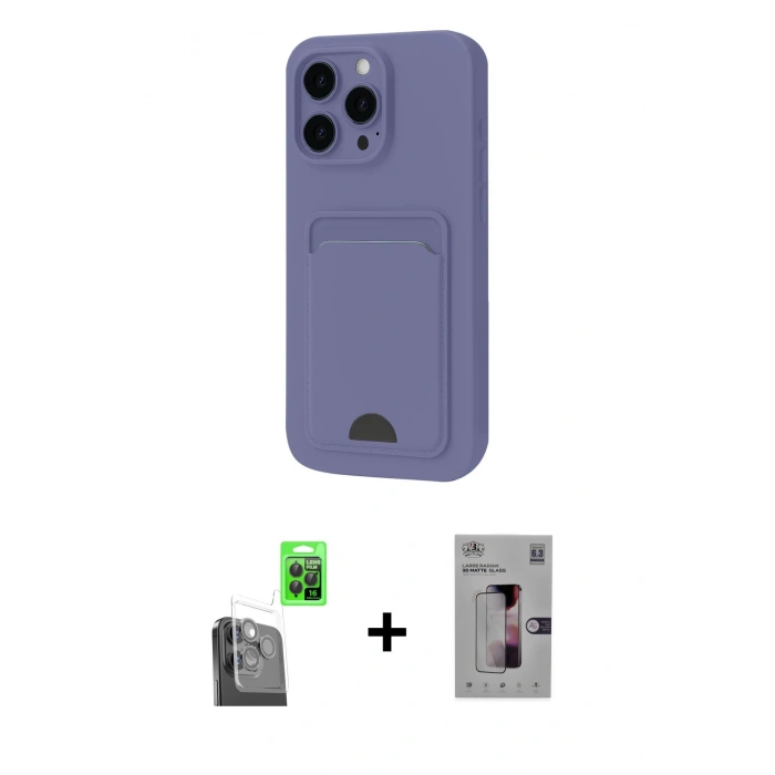 MARSİLYAN™- iPhone 16 Pro Kılıf Vadi Çizgi Prime - Siyah Bilvis 3D Mat Cam Ekran Koruyucu + Raze Metal Kamera Lens - SH