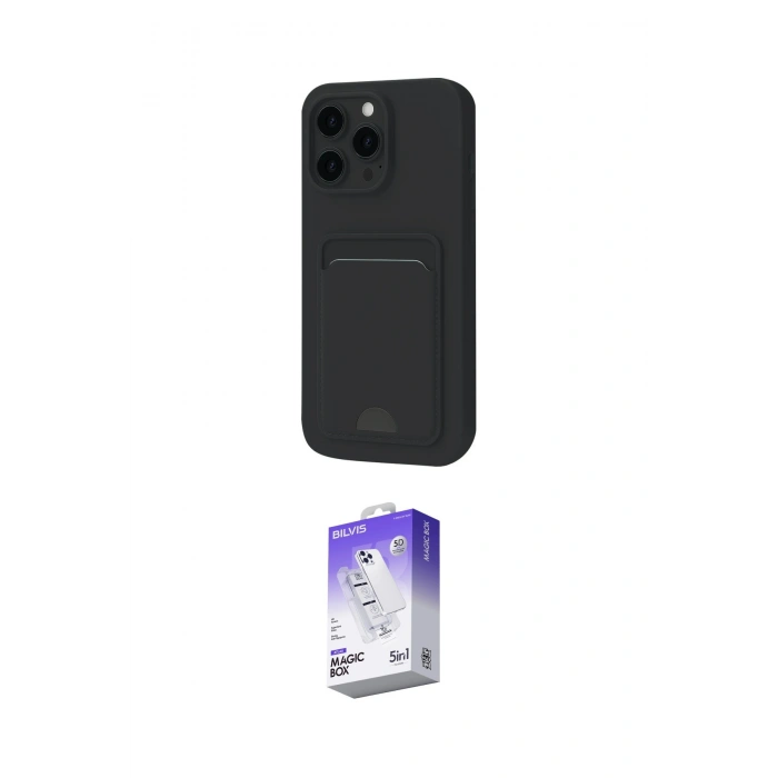 MARSİLYAN™- iPhone 16 Pro Kılıf Vadi Çizgi Prime - Siyah Bilvis 5in1 3D Magic Cam Ekran Koruyucu
